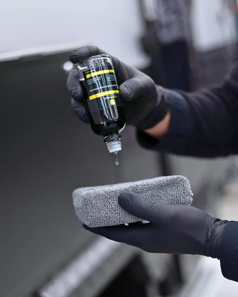 OzoneShield protection product being applied to an applicator